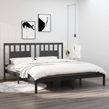 vidaXL szürke tömör fenyőfa ágykeret 200x200 cm ágy és ágykellék