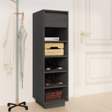 vidaXL szürke tömör fenyőfa cipősszekrény 34 x 30 x 105 cm bútor