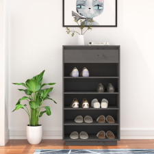 vidaXL szürke tömör fenyőfa cipősszekrény 60 x 34 x 105 cm bútor