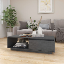 vidaXL szürke tömör fenyőfa dohányzóasztal 110 x 50 x 33,5 cm bútor