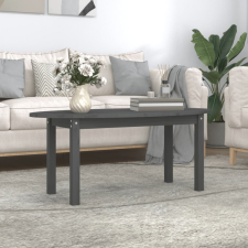 vidaXL szürke tömör fenyőfa dohányzóasztal 110 x 55 x 45 cm bútor