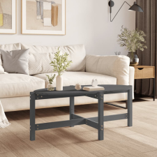 vidaXL szürke tömör fenyőfa dohányzóasztal 118 x 63 x 45 cm bútor