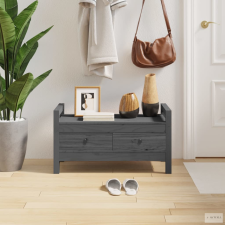 vidaXL Szürke tömör fenyőfa előszoba pad 80 x 40 x 43 cm bútor