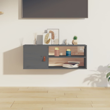 vidaXL szürke tömör fenyőfa faliszekrény 80 x 30 x 30 cm bútor