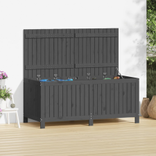 vidaXL szürke tömör fenyőfa kerti tárolóláda 147x68x64 cm kerti tárolás
