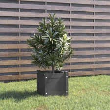 vidaXL Szürke tömör fenyőfa kerti virágtartó 31 x 31 x 31 cm kerti dekoráció
