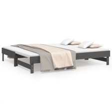 vidaXL szürke tömör fenyőfa kihúzható kanapéágy 2x(100x200) cm (823376) ágy és ágykellék