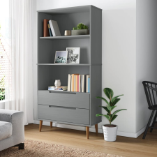 vidaXL Szürke tömör fenyőfa könyvszekrény 85 x 35 x 170,5 cm bútor