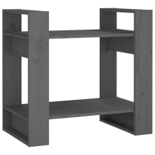 vidaXL szürke tömör fenyőfa könyvszekrény/térelválasztó 60x35x57 cm (813876) bútor
