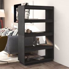 vidaXL szürke tömör fenyőfa könyvszekrény/térelválasztó 80x35x135 cm bútor