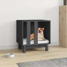 vidaXL szürke tömör fenyőfa kutyaágy 50 x 40 x 52 cm szállítóbox, fekhely kutyáknak