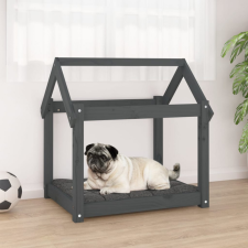 vidaXL Szürke tömör fenyőfa kutyaágy 71x55x70 cm szállítóbox, fekhely kutyáknak
