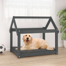 vidaXL Szürke tömör fenyőfa kutyaágy 81 x 60 x 70 cm szállítóbox, fekhely kutyáknak