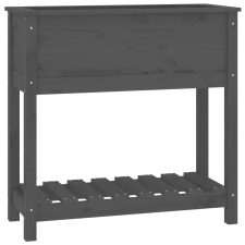vidaXL szürke tömör fenyőfa növénytartó polccal 82,5x34,5x81 cm (823761) kerti tárolás