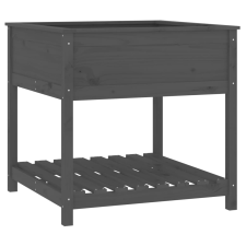 vidaXL szürke tömör fenyőfa növénytartó polccal 82,5x82,5x81 cm (823796) kerti tárolás