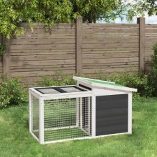 vidaXL szürke tömör fenyőfa nyúlketrec 100,5 x 54 x 55 cm ketrec, szállítóbox rágcsálóknak