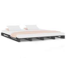 vidaXL szürke tömör fenyőfa raklapágy 120 x 200 cm (821389) ágy és ágykellék