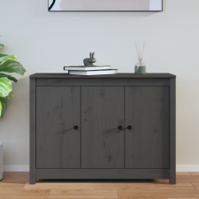 vidaXL szürke tömör fenyőfa tálalószekrény 100 x 35 x 74 cm bútor