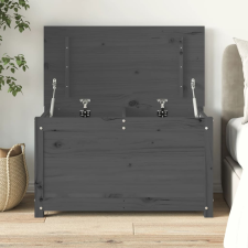 vidaXL szürke tömör fenyőfa tárolóláda 80x40x45,5 cm kerti tárolás