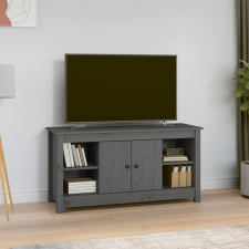 vidaXL szürke tömör fenyőfa TV-szekrény 103 x 36,5 x 52 cm bútor