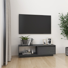 vidaXL szürke tömör fenyőfa TV-szekrény 110 x 30 x 33,5 cm bútor