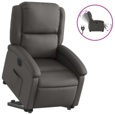 vidaXL szürke valódi bőr felállást segítő elektromos dönthető fotel (3204273) bútor