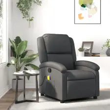 vidaXL Szürke valódi bőr masszázsfotel masszázsfotel
