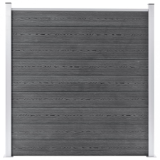 vidaXL Szürke WPC kerítéspanel 180 x 186 cm kerti dekoráció