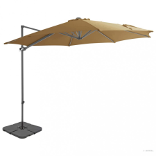 vidaXL Szürkésbarna kültéri napernyő hordozható talppal kerti bútor