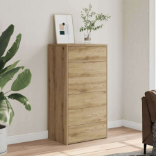 vidaXL tálalószekrény 6 fiókkal Kézműves tölgy 50x34x96 cm műszaki fa bútor