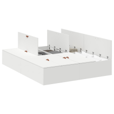 vidaXL Tároló Ágykeret Fehér 140x190 cm (3335429) ágy és ágykellék