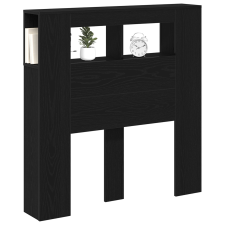 vidaXL Tároló Fejhajtó LED Világítással Fekete Tölgy 100x18,5x103,5 cm (863113) ágy és ágykellék