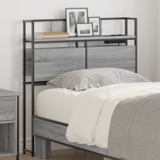 vidaXL Tároló fejtámla fejtámlával tárolóval Szürke sonoma 80 cm Faanyag ágy és ágykellék