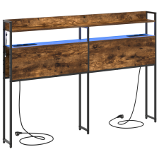 vidaXL Tároló fejtámla Füstölt tölgy 120 cm Faanyag (859687) ágy és ágykellék