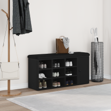 vidaXL Tároló Pad Fekete Tölgy 100x30x48 cm Műanyag bútor