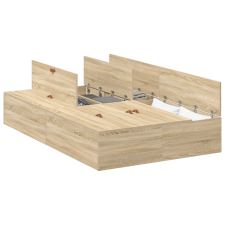 vidaXL Tárolóágy Keret Sonoma Tölgy 120x200 cm (3335367) ágy és ágykellék