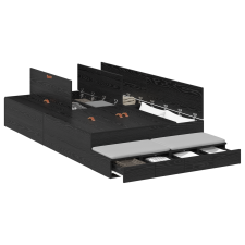 vidaXL tárolóágykeret fekete tölgy 120x200 cm (3335630) ágy és ágykellék