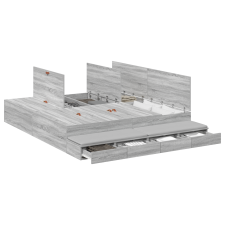vidaXL tárolóágykeret Szürke sonoma 200x200 cm (3335626) ágy és ágykellék