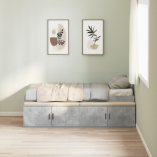 vidaXL Tárolós ágykeret Beton szürke 100x200 cm ágy és ágykellék