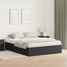vidaXL Tárolós Ágykeret Fekete Tölgy 140x200 cm ágy és ágykellék