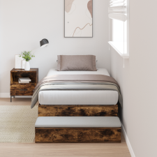 vidaXL Tárolós Ágykeret Füstölt Tölgy 80x200 cm ágy és ágykellék
