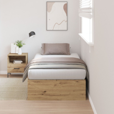 vidaXL Tárolós Ágykeret Kézműves Tölgy 90x190 cm ágy és ágykellék