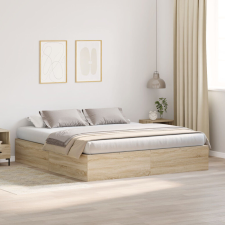 vidaXL Tárolós Ágykeret Sonoma Tölgy 200x200 cm ágy és ágykellék