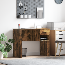 vidaXL Tárolós asztal Füstölt tölgy 90x49.5x75 cm Mérnöki fa íróasztal
