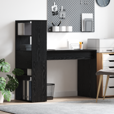 vidaXL Tárolós Fekete tölgy 113x54x120 cm Szerelt fa íróasztal