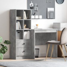 vidaXL Tárolós Íróasztal Betongrey Forgácslap íróasztal