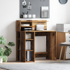 vidaXL Tárolós Íróasztal Régi Fa 90x48x101.5 cm Mérnöki fa