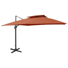 vidaXL terrakotta dupla tetejű konzolos napernyő 300 x 300 cm kerti bútor