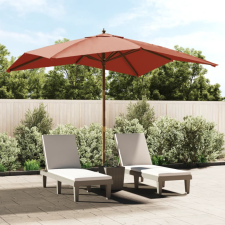vidaXL terrakotta színű kerti napernyő fa rúddal 300x300x273 cm kerti bútor