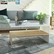 vidaXL tölgyfa/fehér színű faforgácslap dohányzóasztal 90 x 59 42 cm bútor